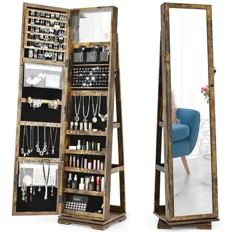 Armoire de rangement à bijoux sur pied