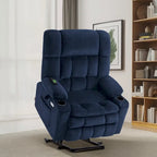 Fauteuil inclinable releveur électrique à deux moteurs avec massage et chauffage – Extra Large