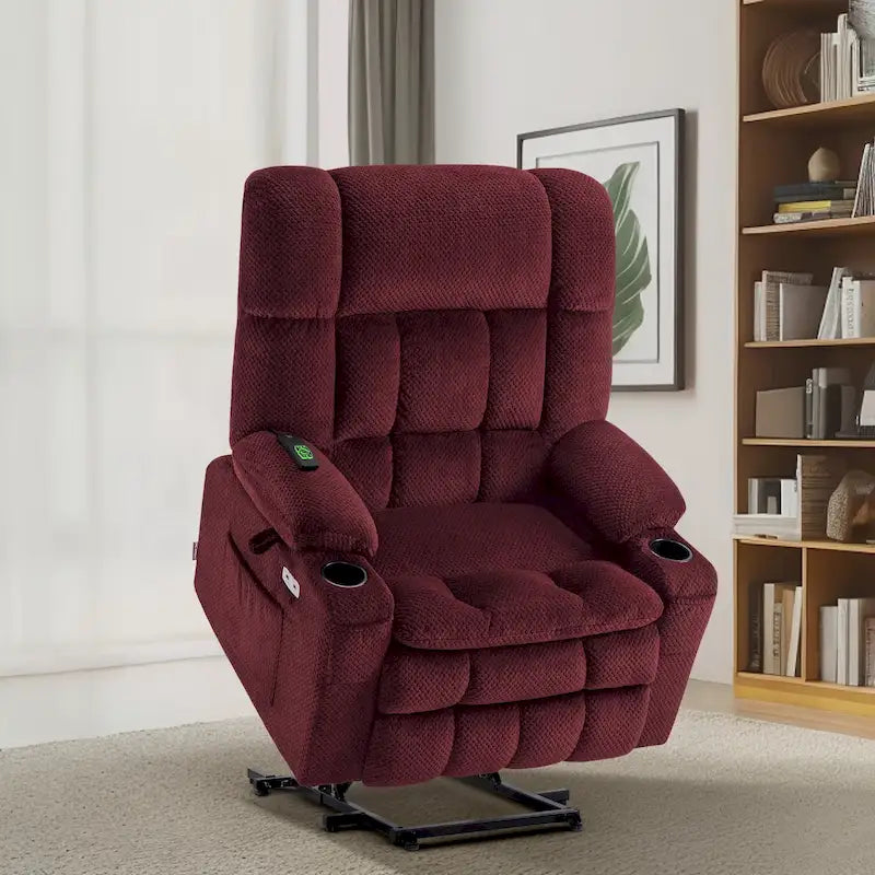 Fauteuil inclinable releveur électrique à deux moteurs avec massage et chauffage – Extra Large