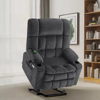 Fauteuil inclinable releveur électrique à deux moteurs avec massage et chauffage – Extra Large