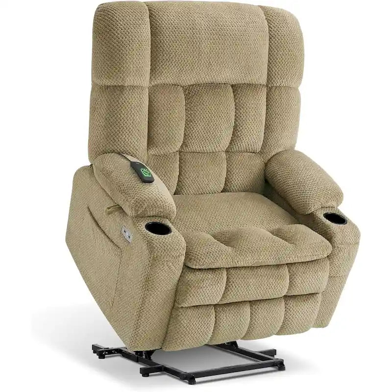 Fauteuil inclinable releveur électrique à deux moteurs avec massage et chauffage – Extra Large