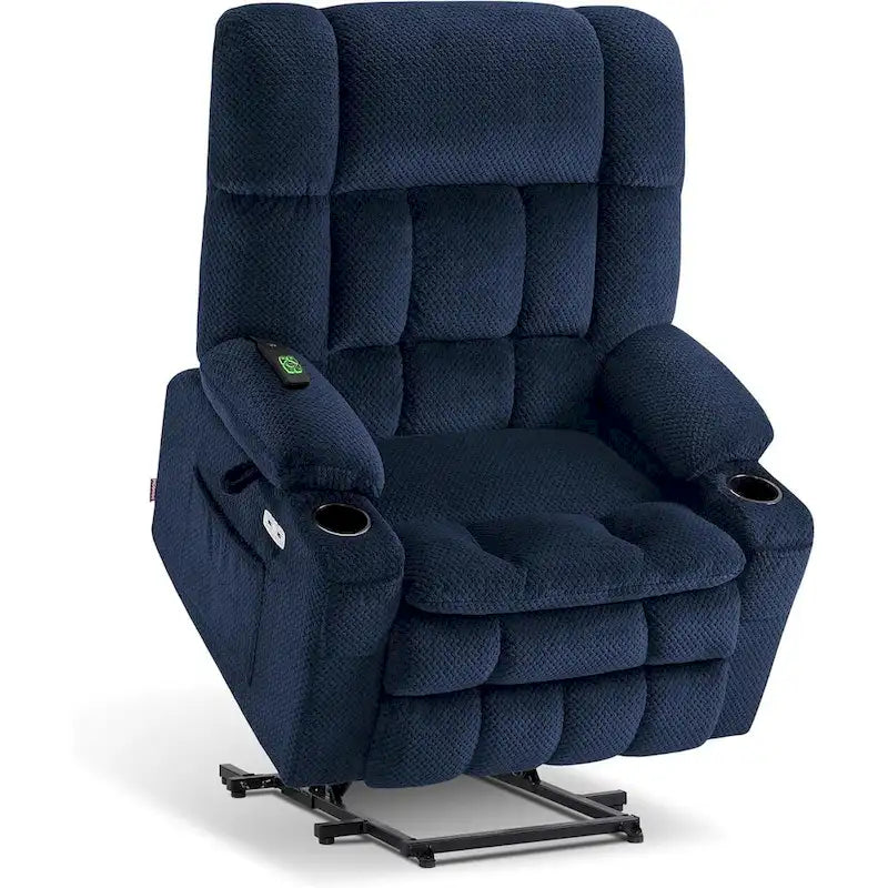 Fauteuil inclinable releveur électrique à deux moteurs avec massage et chauffage – Extra Large
