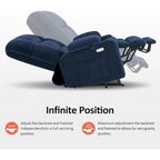 Fauteuil inclinable releveur électrique à deux moteurs avec massage et chauffage – Extra Large