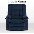 Fauteuil inclinable releveur électrique à deux moteurs avec massage et chauffage – Extra Large