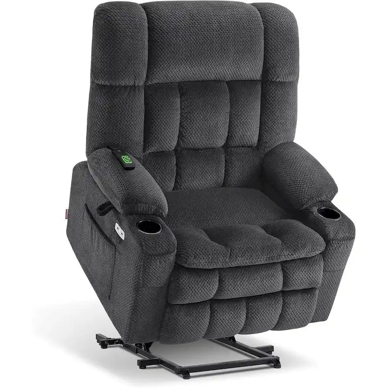 Fauteuil inclinable releveur électrique à deux moteurs avec massage et chauffage – Extra Large