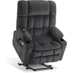 Fauteuil inclinable releveur électrique à deux moteurs avec massage et chauffage – Extra Large