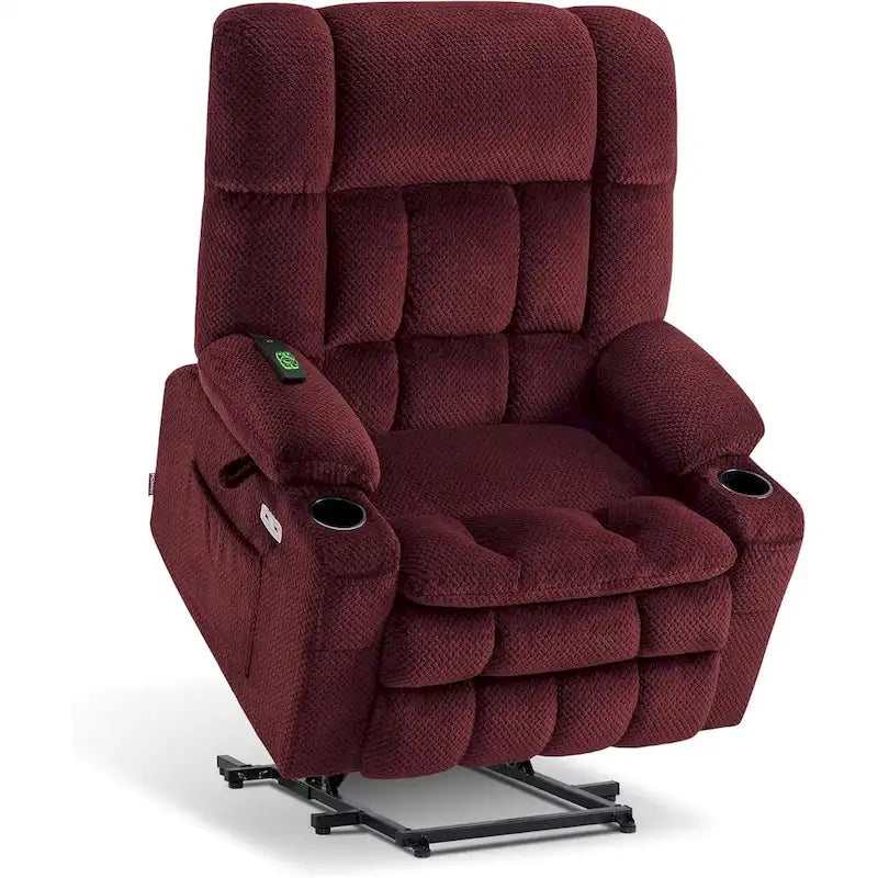 Fauteuil inclinable releveur électrique à deux moteurs avec massage et chauffage – Extra Large