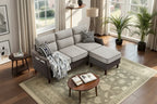 Futzca 78 L Shaped Sofa Couch with Ottoman and Side Storage Bag
