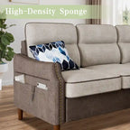 Canapé d'angle Futzca 78 L avec pouf et sac de rangement latéral