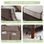 Canapé d'angle Futzca 78 L avec pouf et sac de rangement latéral