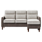 Canapé d'angle Futzca 78 L avec pouf et sac de rangement latéral