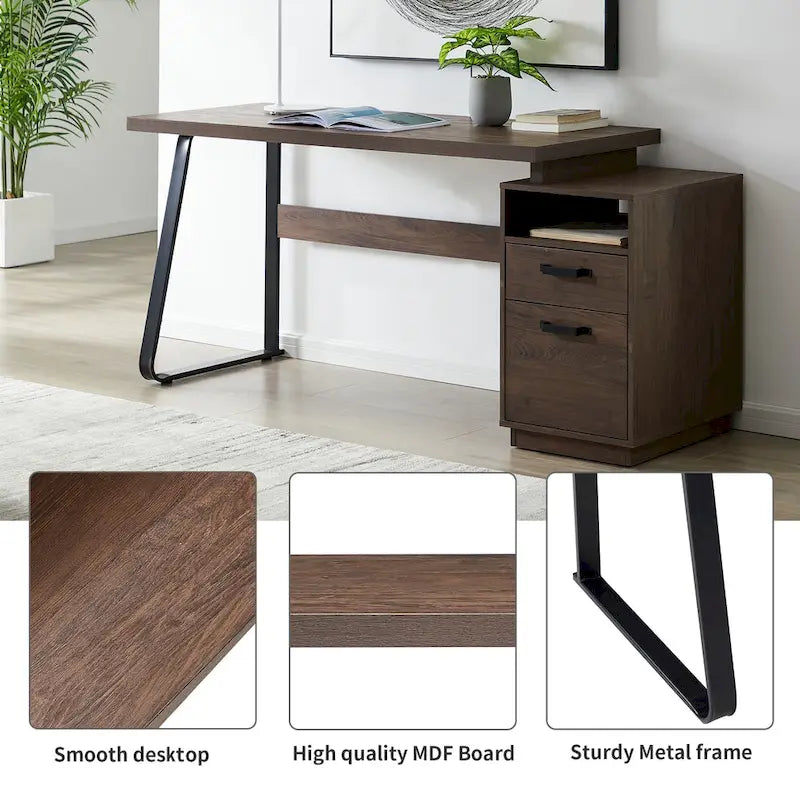 Bureau d'ordinateur à domicile avec tiroirs