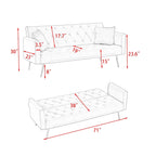 Canapé-lit double convertible rembourré – 19.00 x 71.00 x 30.00