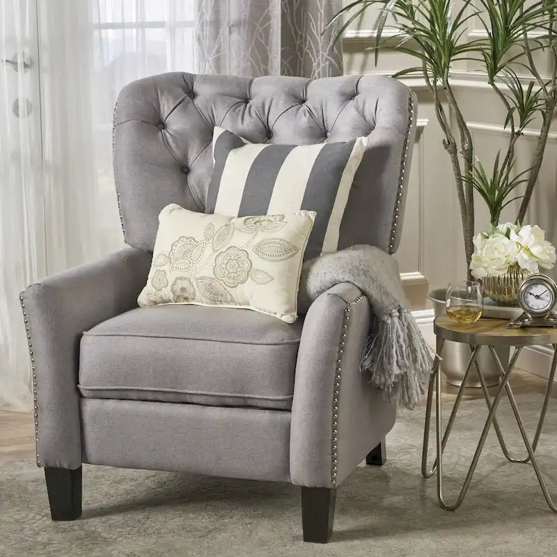 Fauteuil inclinable en tissu touffeté Cerelia – Siège d'appoint confortable pour salon