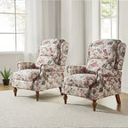 Fauteuil inclinable manuel Terri Classic Cutaway Arms Nailhead – Ensemble de 2 pour salon
