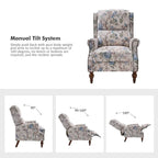Fauteuil inclinable manuel Terri Classic Cutaway Arms Nailhead – Ensemble de 2 pour salon