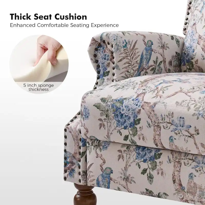Fauteuil inclinable manuel Terri Classic Cutaway Arms Nailhead – Ensemble de 2 pour salon