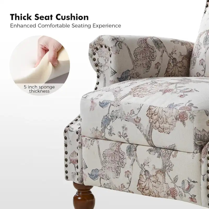 Fauteuil inclinable manuel Terri Classic Cutaway Arms Nailhead – Ensemble de 2 pour salon