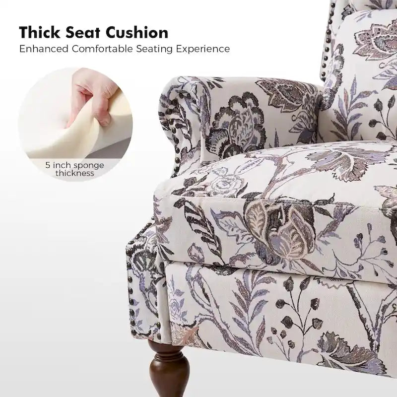 Fauteuil inclinable manuel Terri Classic Cutaway Arms Nailhead – Ensemble de 2 pour salon