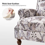 Fauteuil inclinable manuel Terri Classic Cutaway Arms Nailhead – Ensemble de 2 pour salon
