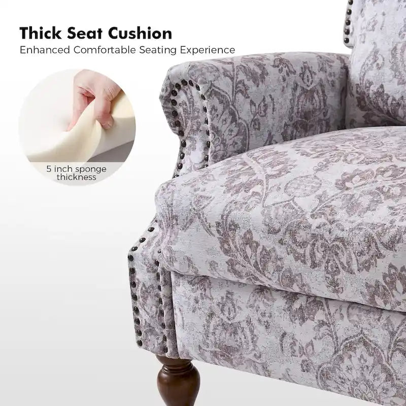 Fauteuil inclinable manuel Terri Classic Cutaway Arms Nailhead – Ensemble de 2 pour salon