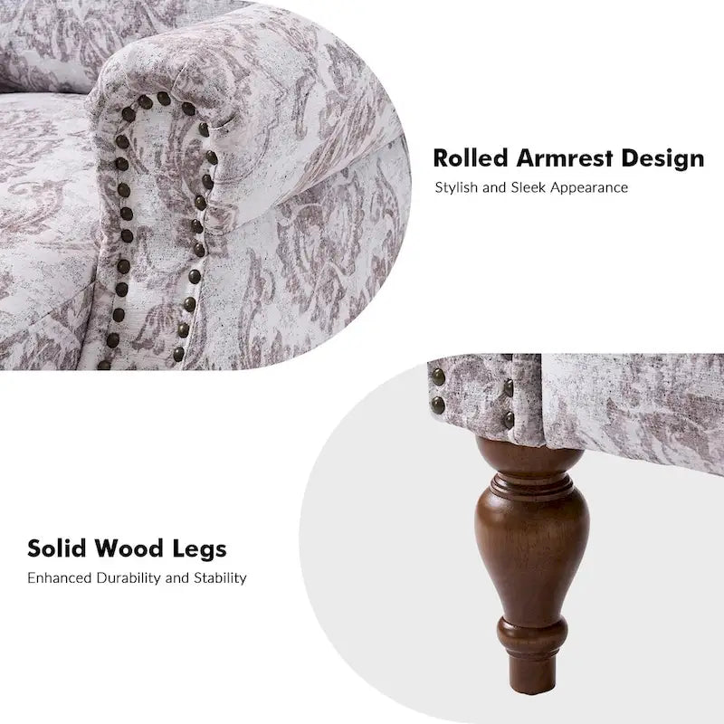 Fauteuil inclinable manuel Terri Classic Cutaway Arms Nailhead – Ensemble de 2 pour salon