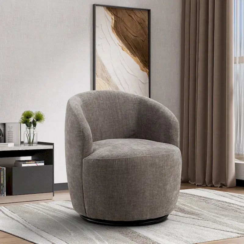 Fauteuils canapés pivotants à 360 degrés en velours rond Ouyessir Accent