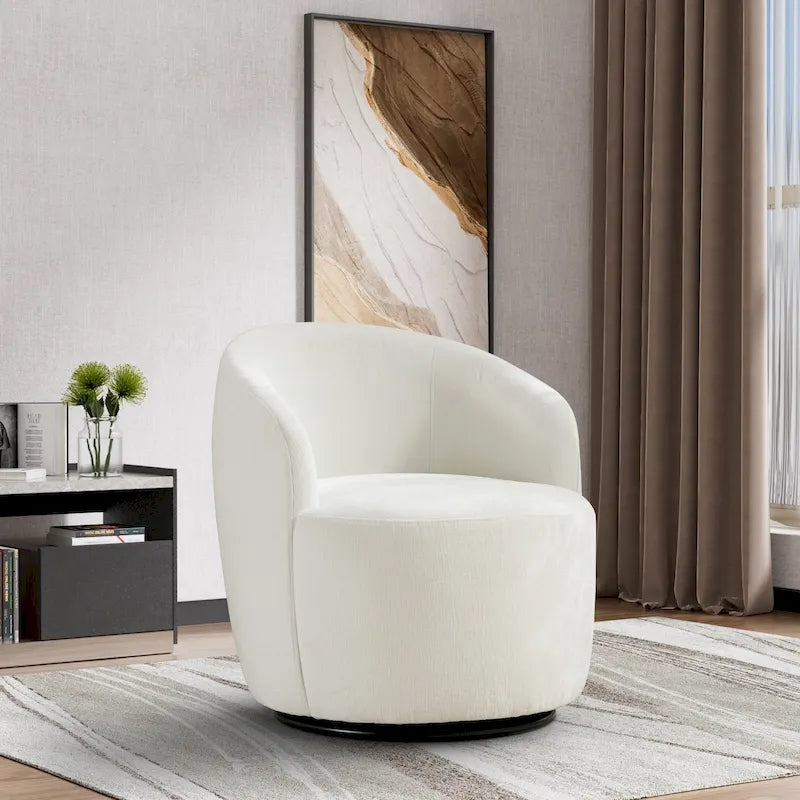 Fauteuils canapés pivotants à 360 degrés en velours rond Ouyessir Accent