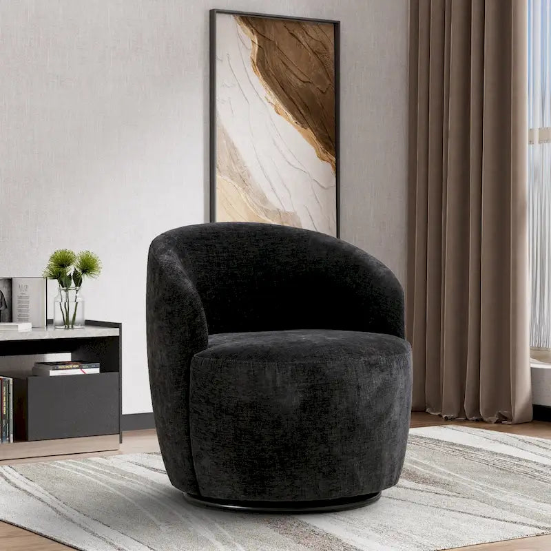 Fauteuils canapés pivotants à 360 degrés en velours rond Ouyessir Accent