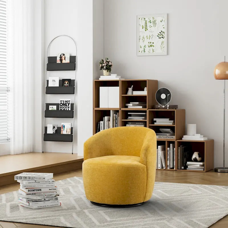 Fauteuils canapés pivotants à 360 degrés en velours rond Ouyessir Accent