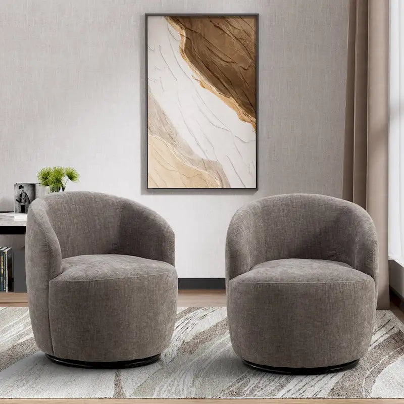 Fauteuils canapés pivotants à 360 degrés en velours rond Ouyessir Accent
