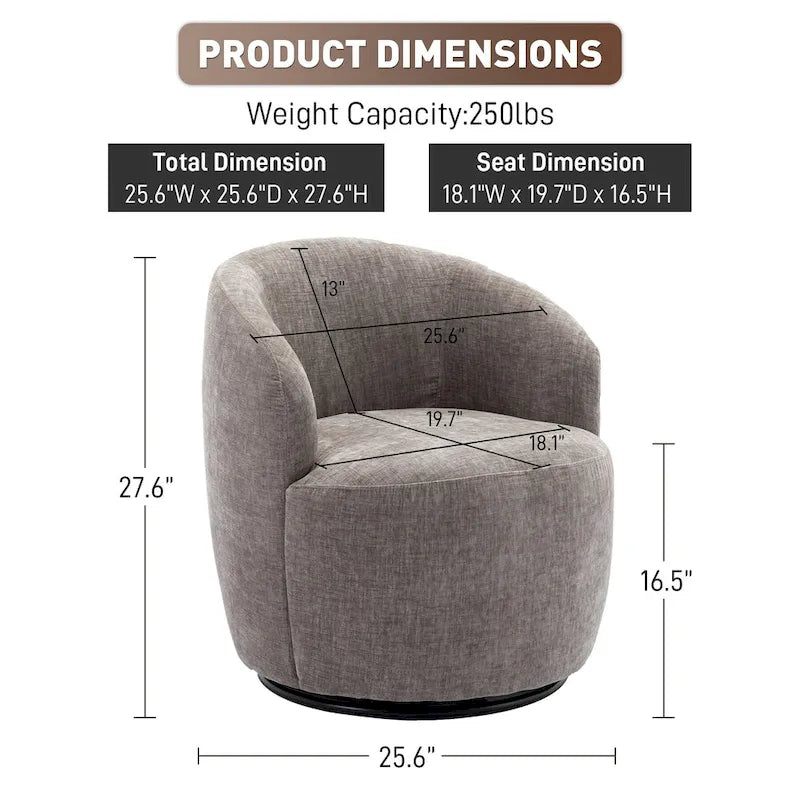 Fauteuils canapés pivotants à 360 degrés en velours rond Ouyessir Accent