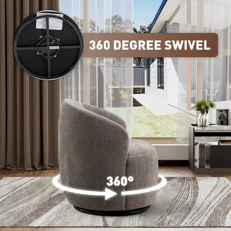 Fauteuils canapés pivotants à 360 degrés en velours rond Ouyessir Accent