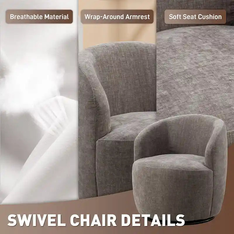 Fauteuils canapés pivotants à 360 degrés en velours rond Ouyessir Accent