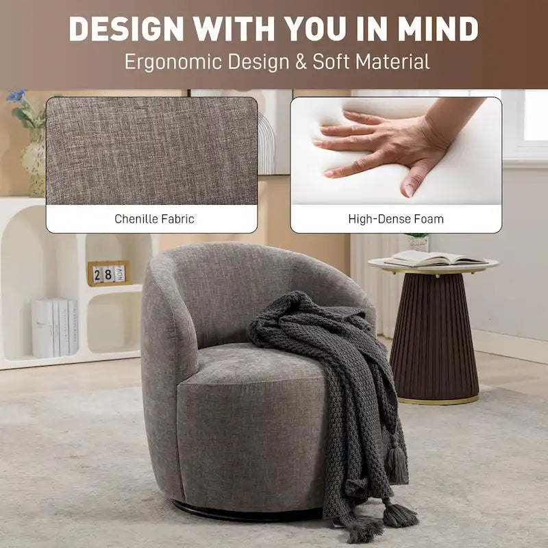 Fauteuils canapés pivotants à 360 degrés en velours rond Ouyessir Accent