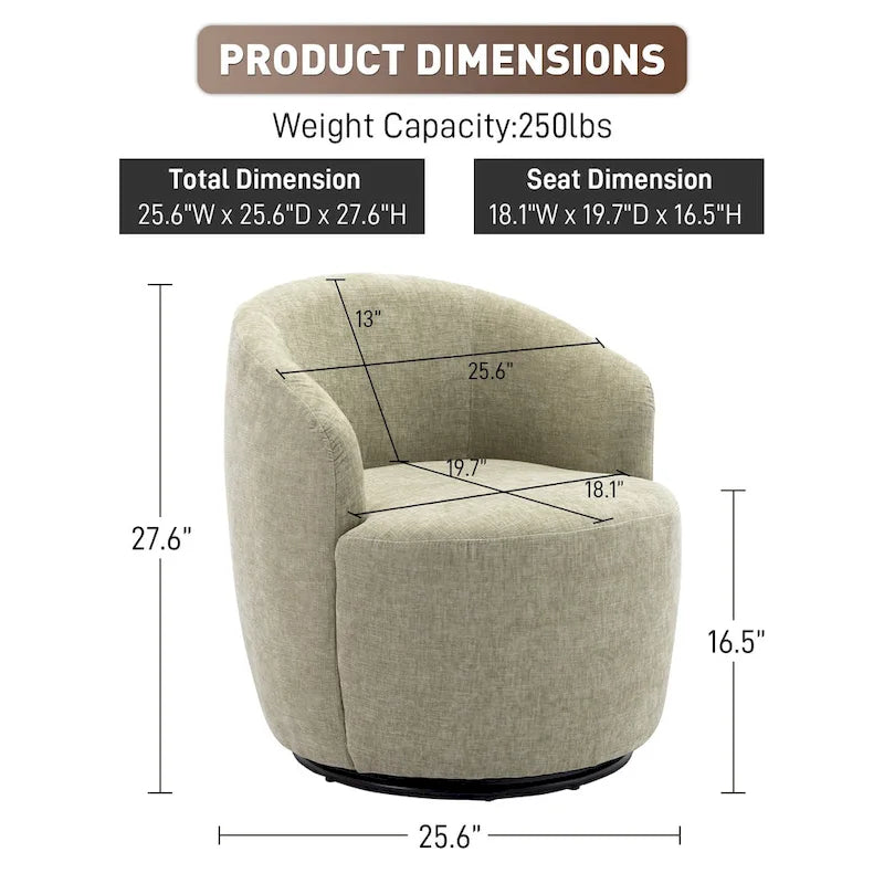 Fauteuils canapés pivotants à 360 degrés en velours rond Ouyessir Accent
