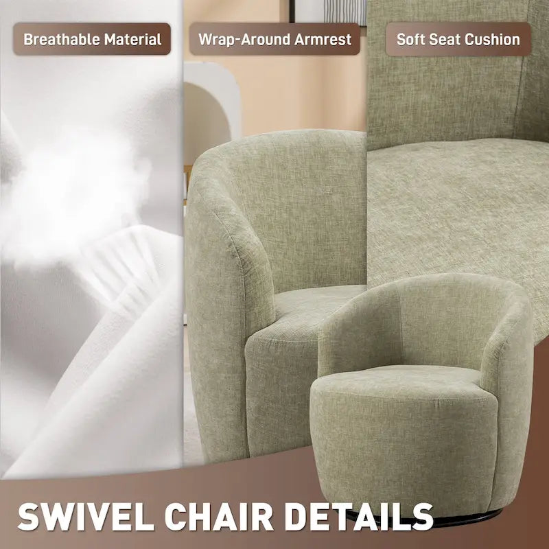 Fauteuils canapés pivotants à 360 degrés en velours rond Ouyessir Accent