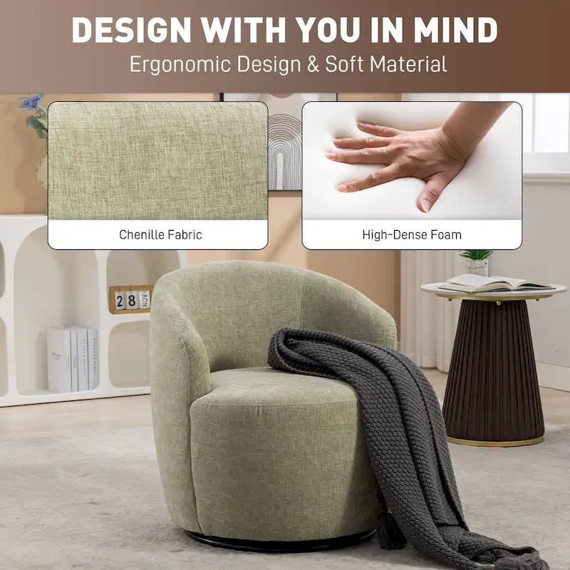 Fauteuils canapés pivotants à 360 degrés en velours rond Ouyessir Accent