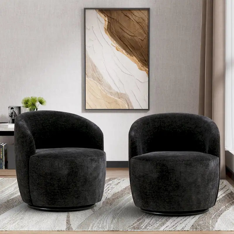Fauteuils canapés pivotants à 360 degrés en velours rond Ouyessir Accent