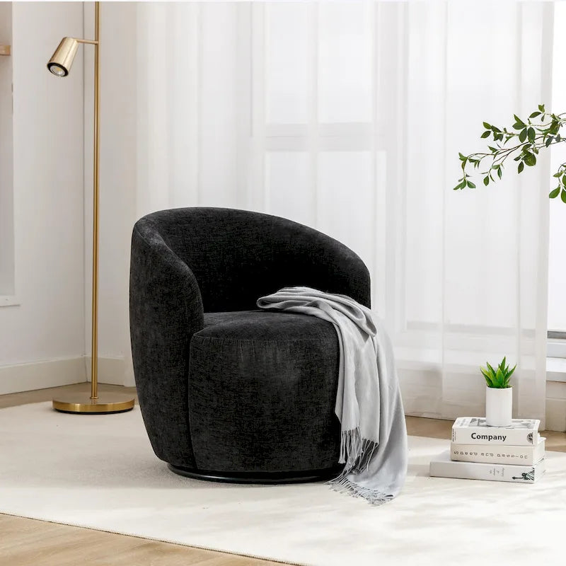 Fauteuils canapés pivotants à 360 degrés en velours rond Ouyessir Accent