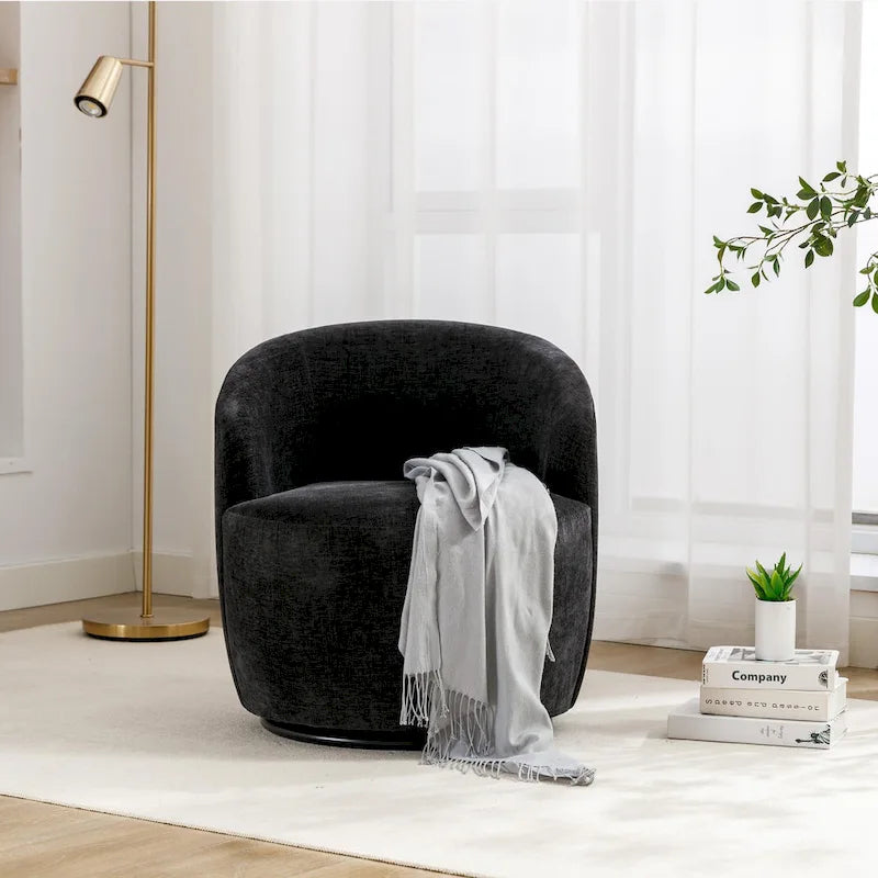 Fauteuils canapés pivotants à 360 degrés en velours rond Ouyessir Accent