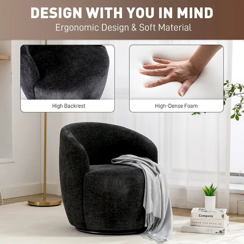 Fauteuils canapés pivotants à 360 degrés en velours rond Ouyessir Accent