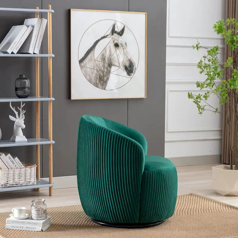 Fauteuils canapés pivotants à 360 degrés en velours rond Ouyessir Accent