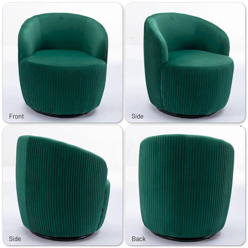 Fauteuils canapés pivotants à 360 degrés en velours rond Ouyessir Accent