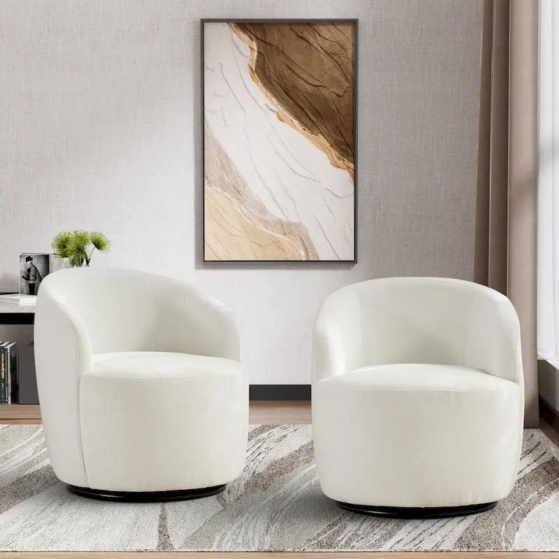 Fauteuils canapés pivotants à 360 degrés en velours rond Ouyessir Accent