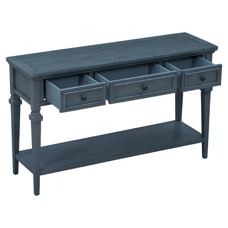 Console de style rétro classique avec trois tiroirs