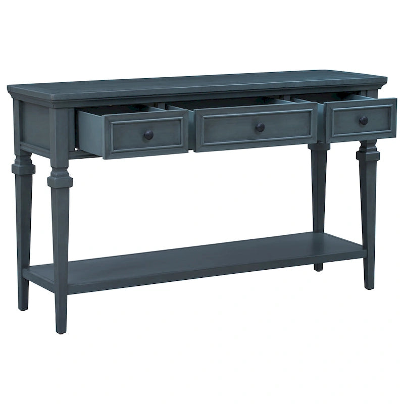 Console de style rétro classique avec trois tiroirs