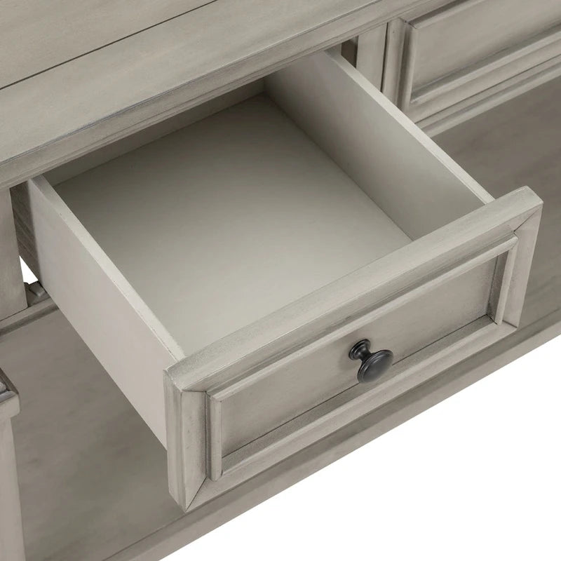 Console de style rétro classique avec trois tiroirs