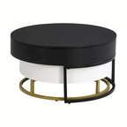 Tables basses gigognes rondes modernes à plateau relevable avec 2 tiroirs