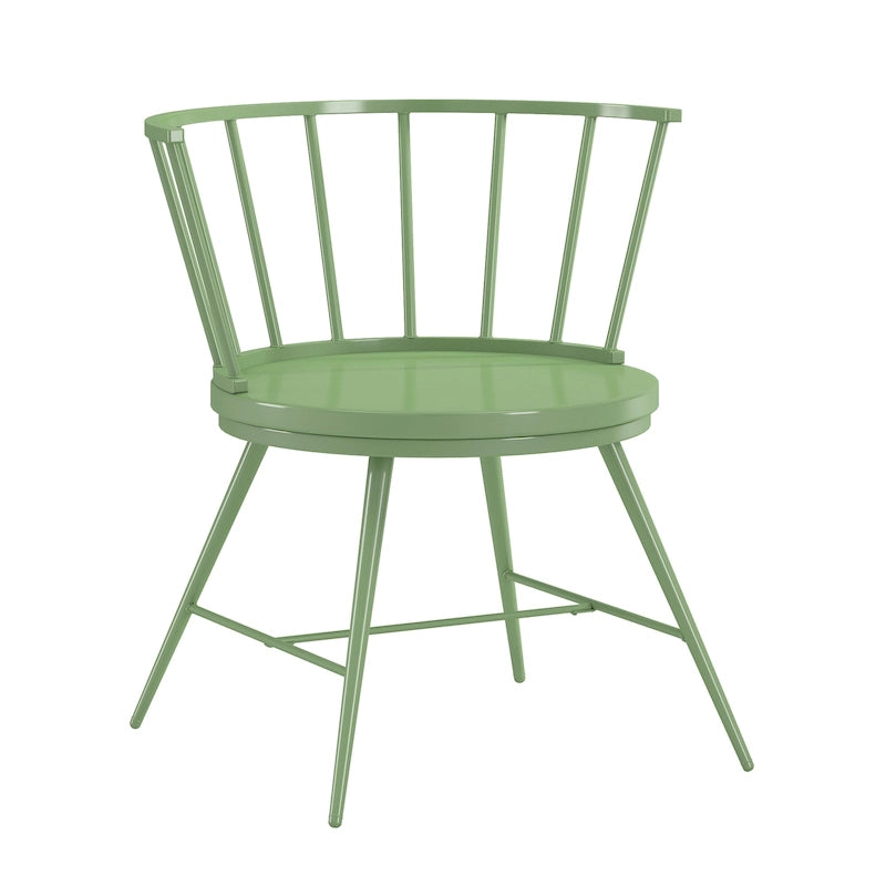 Chaise de salle à manger à barreaux en métal et bois Truman (dossier bas) – Lot de 2
